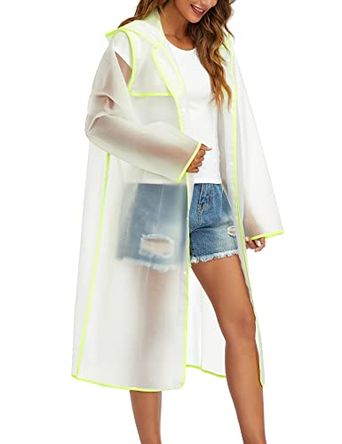 Image of Raincoats for Women Men Reusable Portable Waterproof EVA Long Rain Ponchos with Hoods