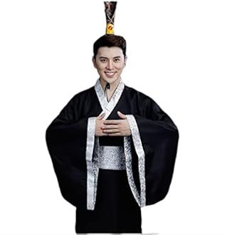 Men's Ancient Chinese Hanfu Dress Long Robe Traditional Cosplay Costume