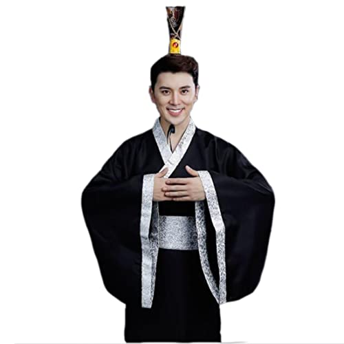 Men's Ancient Chinese Hanfu Dress Long Robe Traditional Cosplay Costume
