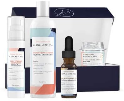 At Home Anti Aging Facial Set - 4 Piece Skincare Kit All Skin Types with Vitamin C Moisturizer, Retinol Oil, Cream Cleanser and Peel Off Face Mask - Younger Healthier Skin