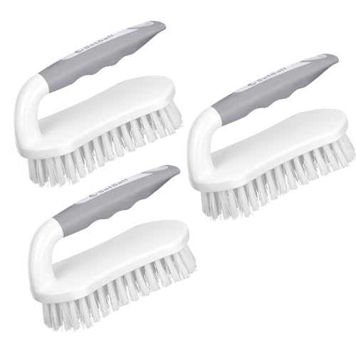Image of SetSail Scrub Brush, Heavy-Duty Scrub Brushes for Cleaning with Stiff Bristles Cleaning Brush for Shower, Bathroom, Carpet, Kitchen and Bathtub Scrubber - 3 Pack