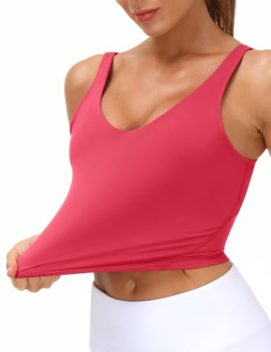 Image of THE GYM PEOPLE Womens' Sports Bra Longline Wirefree Padded with Medium Support