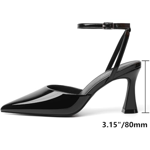Image of Susanny Heels for Women Stiletto Closed Pointed Toe Backless Dress Shoes High Heels Sexy Kitten Pumps Wedding Guest Party Dance Prom Dressy Comfort Shoes