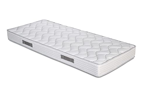 EVERGREENWEB Matratze 90x200 aus Polyurethanschaumstoff WATERFOAM, Höhe 16 cm, Ergonomisch mit Kissen aus Memory Foam Flocken, Bezug Weiß, Orthopädisch Massage-Effekt, Für alle Betten & Lattenroste – Bild 4