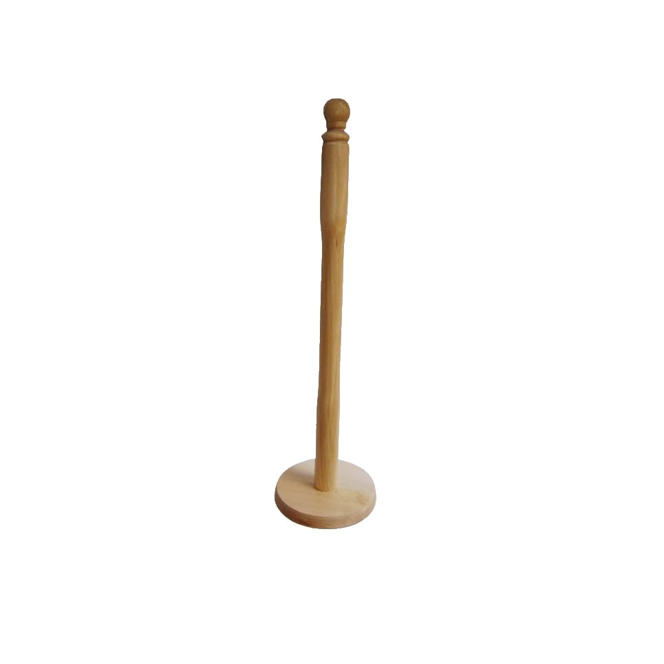 Long Beech Wood Toilet Paper Roll Spike Stand Paper Roll Holder Paper Towel Rack Storage Space Saving Batroom Kitchen
