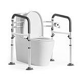 Toilet Safety Rail,Height-Adjustable Toilet Frame Width-Adjustable Toilet Handles Foldable Toilet Rail Provides Support for Seniors ， Pregnant ，Disabled