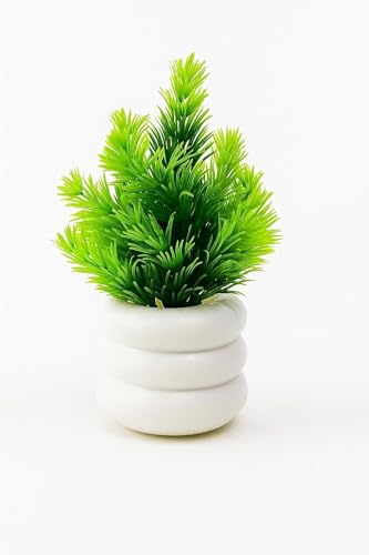 Image of Dekorly Artificial Potted Plants, Artificial Plastic Eucalyptus Plants Small Indoor Potted Houseplants, Small Faux Plants for Home Decor Bathroom Office Farmhouse (Green-8)
