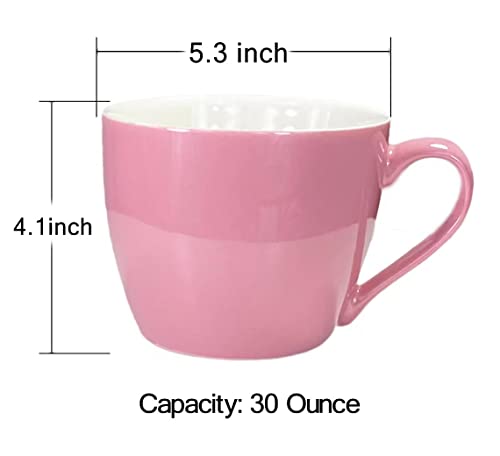 Mecowon 30 Oz Porcelain Coffee Mugs, Set Of 2 Large Mugs For Soup, Cereal And Salad (Pink) #TOP1