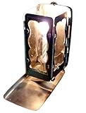 Ochine Portable Outdoor Collapsible Folding Candle Lantern, Mini Decorative Candle Lantern for Camping Hiking Travel, Natural Stainless Steel