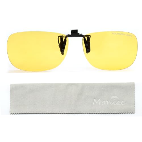 Image of MONICE Fishing Clip on Flip up Polarized Sunglasses Fit Over Prescription Glasses Driving UV Protection Gift Men Women