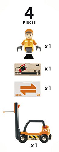 BRIO World 33573 - Wooden Toy Train Fork Lift Set - Interactive Play for Toddlers | Enhances Motor Skills | Safe & Compliant with All Safety Standards | Ideal for Kids Ages 3 and Up - Image 4