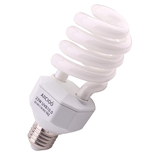 AIICIOO lámpara de reptil UVA UVB bombilla  Bombilla fluorescente compacta de alta salida para reptiles y anfibios 10.0 23 W