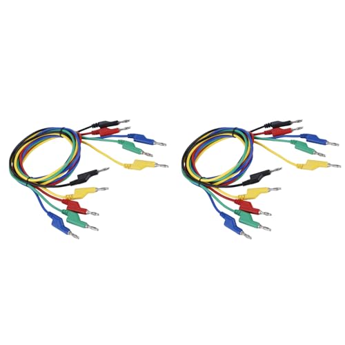 10pcs P1036 High Voltage Double Headed 1M 4mm Banana Plug Cable Test Leads, Copper Wire for Multimeter with Insulated Plastic Covers
