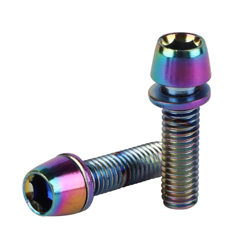 Image of Steel M5x18mm Bolts with Washer, Allen Hex Tapered Screw for Bicycle Stem, Pack of 6 (Ranibow)