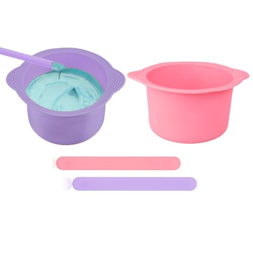 Changyeah 2 Pièces Rose chauffe en silicone La du bol, 10 x 6,5 cm antiadhésif cire Pot Silicone...
