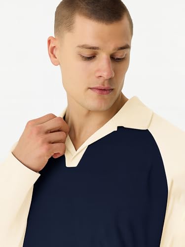 Image of Jump Cuts || Mens || Colorblock || Polo Neck || Raglan Full Sleeve || LoopKnit || Sweatshirt