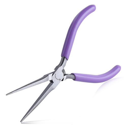 Image of SPEEDWOX Mini Needle Nose Pliers With Smooth Jaw 5 inch Precision Wire Looping Pliers For Jewelry Making And Small Object Gripping
