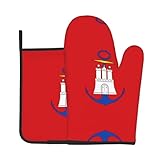 Hamburg Flag Kitchen Oven Glove - Oven Mitts and Pot Holders, Kitchen Oven Gloves for Microwave, Baking,