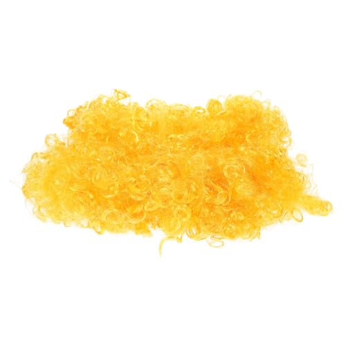Abaodam Yellow Curly Afro Wig Yellow Clown Wig for Adults an