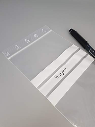 Druckverschlussbeutel - 3 weißen Streifen - 40mm x 60mm - 1000 Stück (10 x 100) - Hohe Qualität - durchsichtig