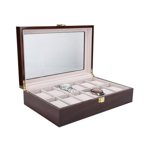 CLINGRE boutique shop uk Boîte de présentation en bois à 12 compartiments for montres, boutons de manchette, boucles d'oreilles, bracelets, facile à nettoyer
