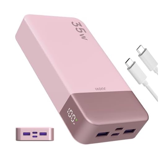 Portable Power Bank 20000mAh, JUOVI 35W Cargador portátil, batería de Carga rápida, PD3.0 QC4.0 batería Externa del teléfono con Pantalla LED para el iPhone 16 15, Galaxy, Tablet, Switch, etc