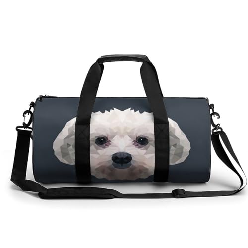 Duffel bag original avec design chien géométrique en toile haute densité