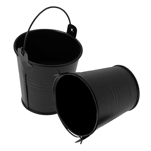 BESTonZON 2 Piezas Cubos de Aceite de Barbacoa de Metal Recolección de Cubos Reutilizables de Accesorios de Cocinas Pequeñas y Exterior