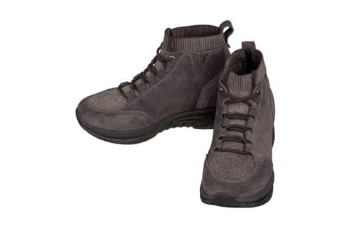 Image of CALTO Men's Invisible Height Increasing Elevator Shoes - Dark Brown Fashion High Top Technical Sneakers - 3 Inches Taller - S23203- Size 8 D(M) US