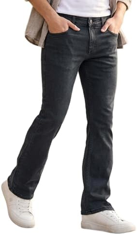 Urbano Fashion Men's Stretch Fit Mid Rise Washed Bootcut Jeans Stretchable