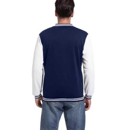 Image of jeecoin Mens Casual Sports Varsity Jacket Fashion Fleece Baseball Letterman Bomber Jackets