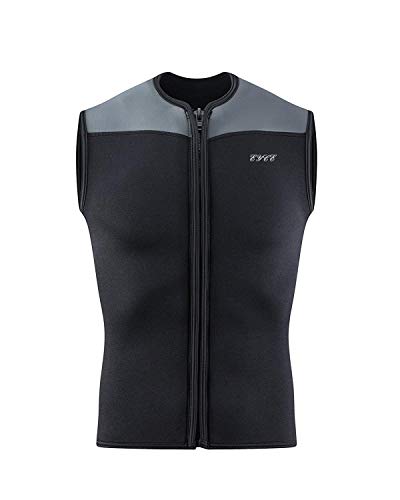 EYCE Dive & SAIL Mens Wetsuits Top Premium Neoprene 3mm Zipper Diving Vest (Black, Small) - Thumbnail 3