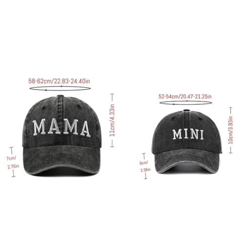 GreatRise Casquette de baseball en coton brodée amusante pour maman papa mini parent-enfant casquette de baseball réglable protection solaire casquette assortie casquette de famille casquette d'été – vue 3