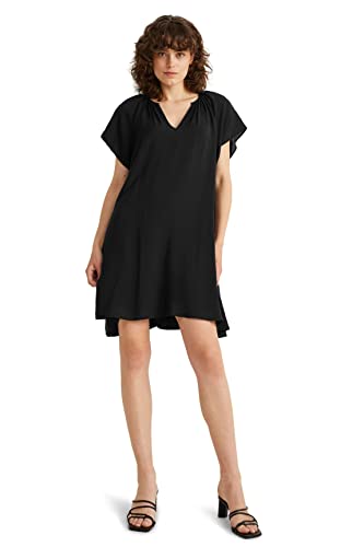 C&A Damen Kleid V-Ausschnitt Mini/Kurz A-Linie Kleider schwarz 36