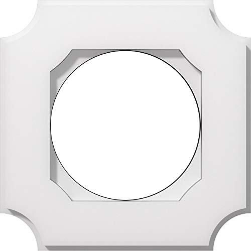 Image of Ekena Millwork CMP10LE-06000 Locke Architectural Grade PVC Contemporary Urethane Ceiling Medallions 10 inchOD x 6 inchID x 6 inchC x 1 inchP