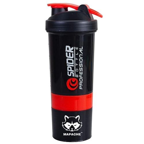 Mapache ^Tm Spider Gym Shaker Bottle, Shakers For Protein Shake With 2 Storage Compartment Gym Protein Shaker For Workout (High Density Polyethylene) (Red), 500 ML (B0CGXYQ7VD) Amazon Price History, Amazon Price Tracker