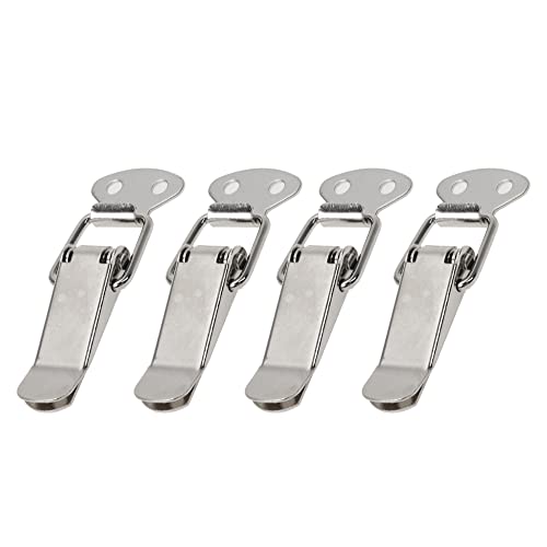 4 ensembles de serrures à bascule à ressort en acier inoxydable Clips de serrage à ressort pour boîte à outils, boîte à outils, tiroir, 55mm/2.16