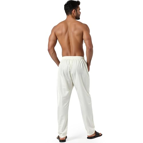 Image of Men's Cotton Silk Pajama with Pockets, Elastic Waist - Soft, Lightweight & Comfortable