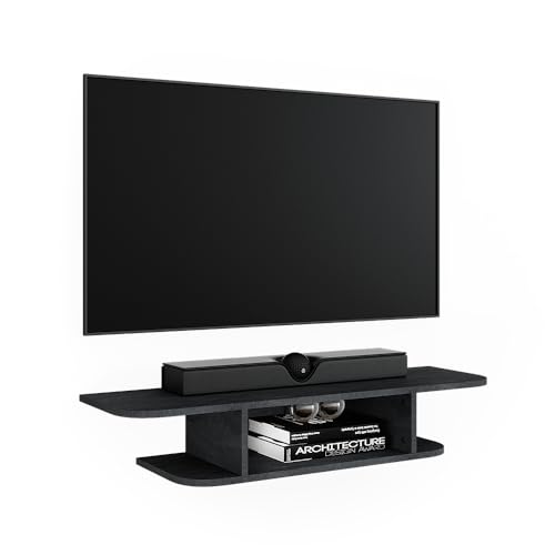 Vicco Mobile Tv Lorio, Calcestruzzo Nero, 105 X 18.2 Cm Con Scomparti Aperti - 7