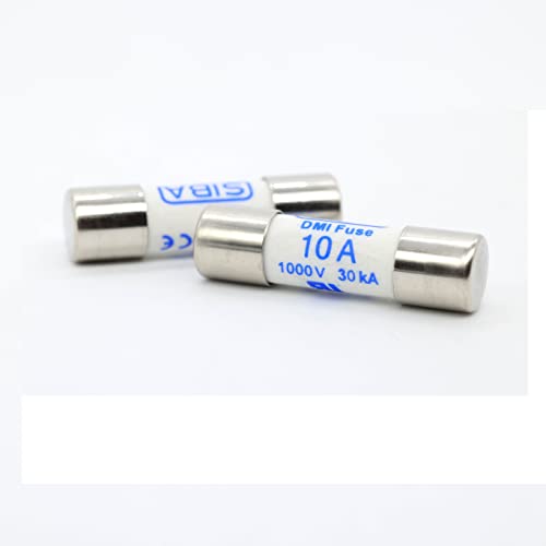 2Pcs 10A 30Ka 1000V Fast Acting 10A Multimeter Fuse Brass, Nickel-Plated Fuse 10X38Mm #TOP4
