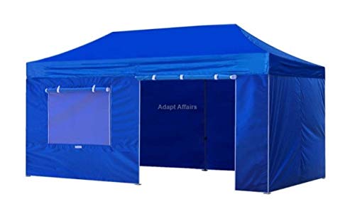 Invezo Gazebo Tent for Outdoor 10 x 20 ft / 3 x 6 mtr Tent with 4 Side Cover Water Proof Tent (1 Door and 1 Window) Extra 60 kgs Blue (Canopy Tent, 10 x 20 feet Tent) Portable and Foldable (3 x 6, Blue) Portable & Foldable/Outdoor/Advertising Gazebo Canopy Tent 2 minute Easy Installation-image-26