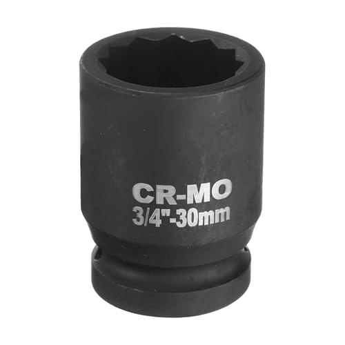 sourcing map 3/4-Inch Drive 12 Point Impact Socket 30mm Metric Spindle Axle Nut Socket Driver Wrench for Auto Repair Easy Removal