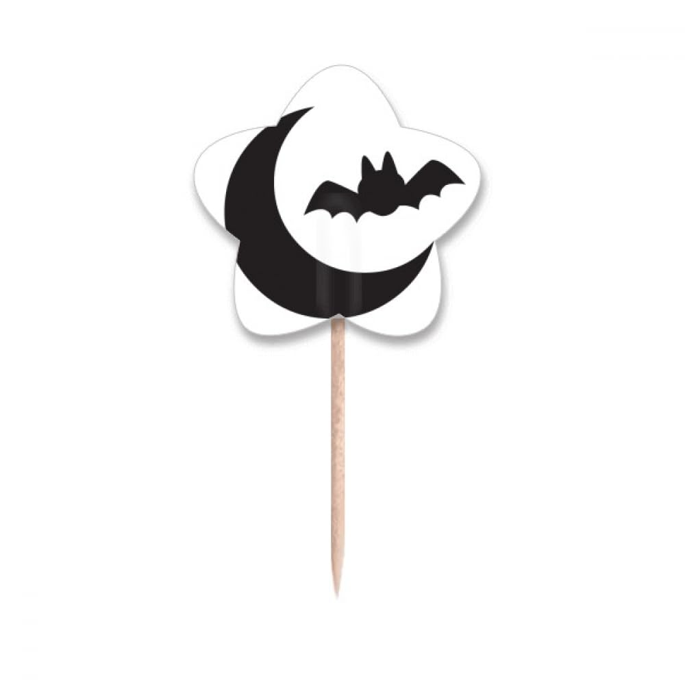 Pics cupcake Halloween cure-dents drapeaux lune chauve-souris
