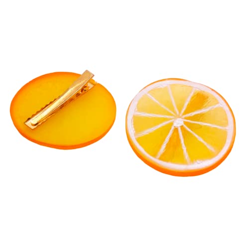 Pinzas de cabello naranja para mujeres y niñas, diseño creativo miniatura 2