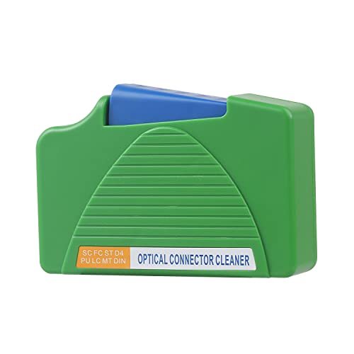 MSDADA Fiber Connector Cleaner Box, LC/SC Fiber Cleaning Cassette with 500+ Uses, Anti Static End Face Cleaner for LC, SC, FC, ST, MU Connector Types(Green