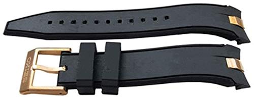 Preisvergleich Produktbild Authentisches Seiko Uhrenarmband 20mm Gummi - Schwarz R02N117P0