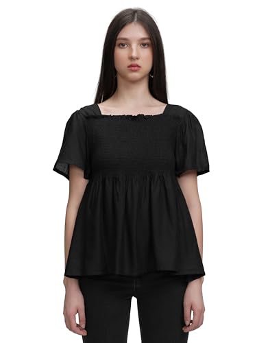 Tokyo Talkies Women Peplum Smoked Top