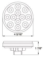 4 Truck Trailer Round (2 Red + 2 Super Bright White) LED Light 4