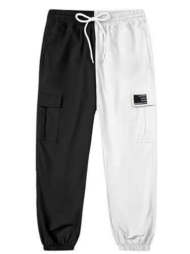 Image of SANGTREE Girls & Womens Cargo Pants Elastic Waist Drawstring Tapered Jogger Pants with Pockets, 6 Years-Women 2XL