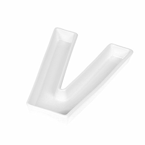 Coffeezone Small Ceramic Love Letter Candy Dish & Plates For Nuts Ideas, Wedding Gift And Decoration (Letter V) #TOP21